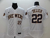 Brewers 22 Christian Yelich White Nike 2020 Flexbase Jersey,baseball caps,new era cap wholesale,wholesale hats